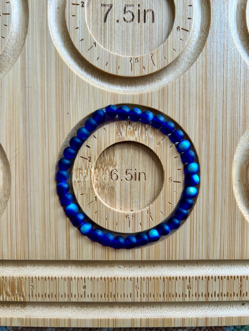 Blue Mermaid Glass Stretch Beaded Bracelet